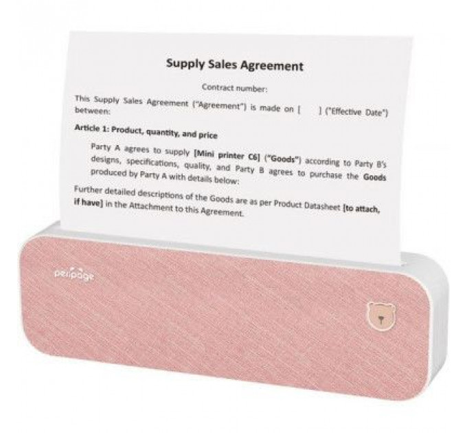 Принтер чеків UKRMARK A40PK А4, Bluetooth, USB, рожевий (900798)