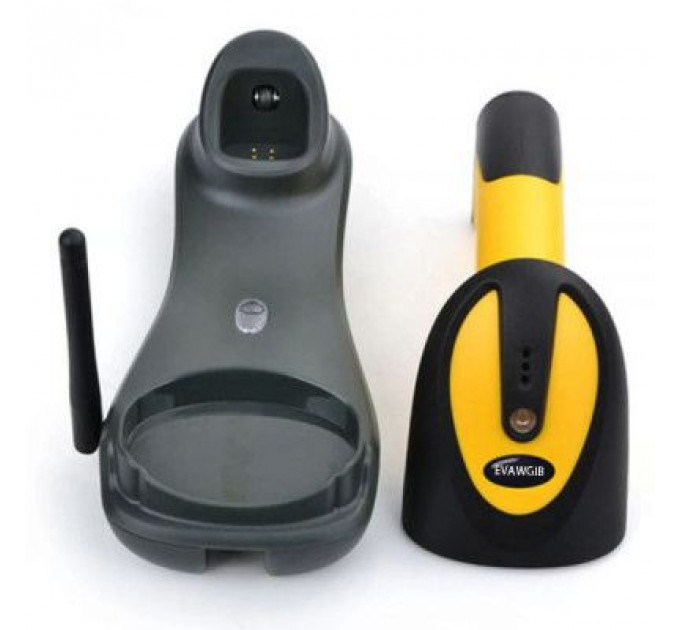 Сканер штрих-коду UKRMARK EV-W2503 2D, 433MHz, USB, IP64, stand, black/yellow (900769)