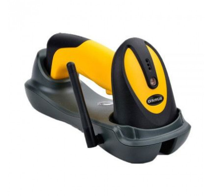 Сканер штрих-коду UKRMARK EV-W2503 2D, 433MHz, USB, IP64, stand, black/yellow (900769)