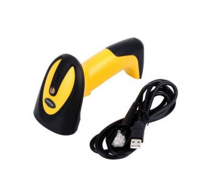 Сканер штрих-коду UKRMARK EV-W2503 2D, 433MHz, USB, IP64, stand, black/yellow (900769)
