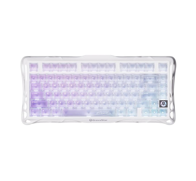 GravaStar Клавіатура механічна GravaStar Mercury K1 Lite 80keys, GravaStar x BSUN Grey, BT/WL/USB, RGB, Crystal Aurora