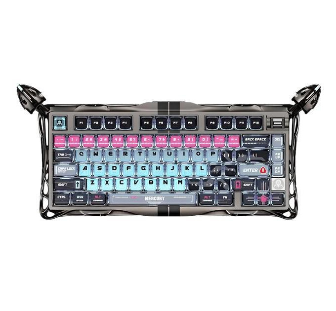 GravaStar Клавіатура магнітна GravaStar Mercury V75 Pro 80keys, Magnetic Jade Gaming, 8K, USB-A, RGB, Cyberpunk
