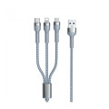 Remax Кабель Remax Jany Series 3в1 USB to Type-C/Lightning/Micro-USB Silver (RC-124TH)