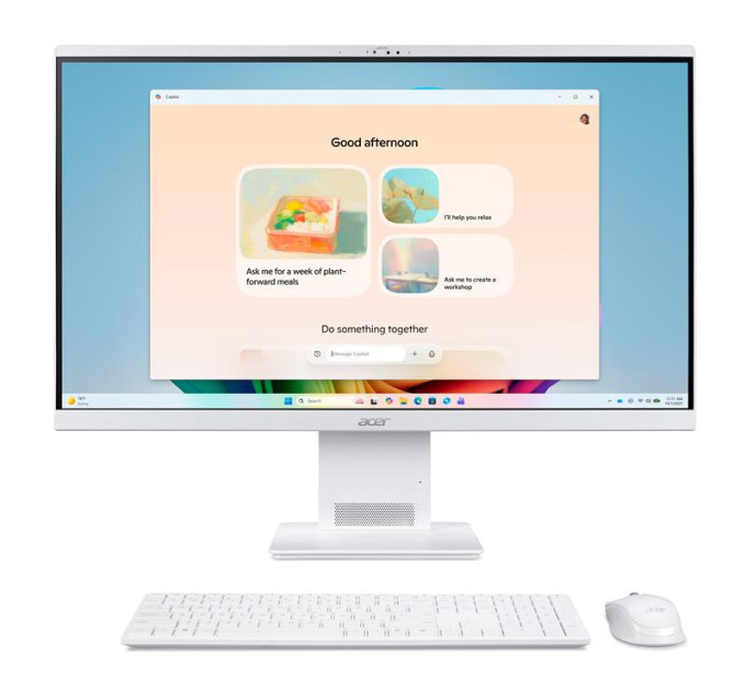 ACER pcs Комп'ютер персональний моноблок Acer Aspire S27B-UGMTL-H 27" FHD, Intel U7-155H, 32GB, F1TB, UMA, WiFi, кл+м, Lin, білий