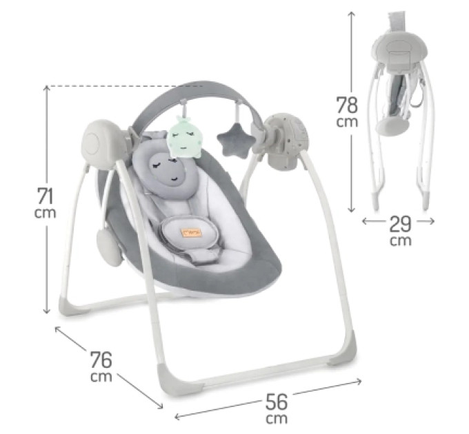 MoMi Крісло-гойдалка MoMi Kenani Onyx Gray (BULE00048)