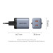 Vention Зарядний пристрій VENTION 2-Port USB (C + C) GaN Charger (45W/45W) EU-Plug Transparent Gray (FCFH0-EU)