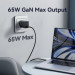 Vention Зарядний пристрій VENTION 3-Port USB (C + C + A) GaN Charger (65W/65W/60W) EU-Plug White (FERW0-EU)