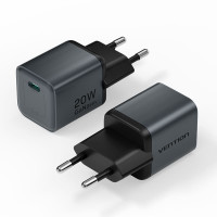 Зарядний пристрій VENTION 1-Port USB-C GaN Charger (20W) EU-Plug Gray (FEVH0-EU)