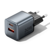Зарядний пристрій VENTION 2-Port USB (C + A) GaN Charger (30W/18W) EU-Plug Gray (FEWH0-EU)