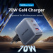 Vention Зарядний пристрій VENTION 3-Port USB (C+C+A) GaN Charger (70W/70W/22.5W) EU-Plug Gray (FEXH0-EU)