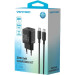 Vention Зарядний пристрій VENTION 2-Port USB (C + A) GaN Charger (30W/30W) with USB-C to USB-C Cable (1M) EU-Plug Black (TZ-FEQB0-EU-01)