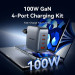 Vention Зарядний пристрій VENTION 4-Port USB (C + C + C + A) GaN Charger (100W/100W/30W/30W) Gray with USB-C to USB-C Cable (1M) B (TZ-FETH0-EU)
