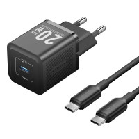 Зарядний пристрій VENTION 1-Port USB-C GaN Charger (20W) EU-Plug Black (FEPB0-EU)