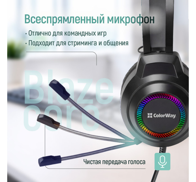 ColorWay Гарнітура СolorWay BlazeCore RGB Black (CW-HPG03BK)