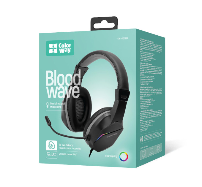ColorWay Гарнітура СolorWay Bloodwave LED Black (CW-HPG01BK)