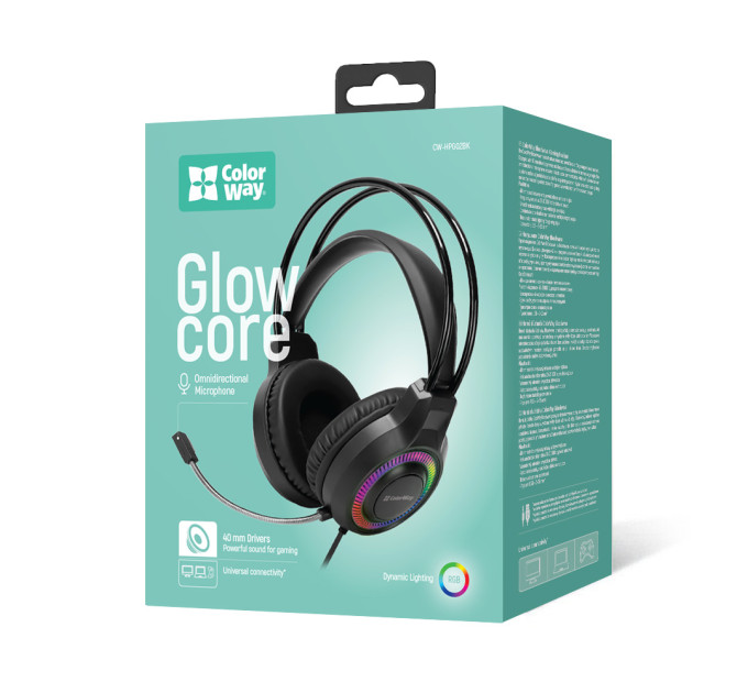 ColorWay Гарнітура СolorWay GlowCore RGB Black (CW-HPG02BK)