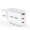 Choetech Мережевий зарядний пристрій Choetech (2хUSB-C+USB-A) White (PD3046-EU-WH)