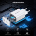 Choetech Мережевий зарядний пристрій Choetech (2хUSB-C+USB-A) White (PD3046-EU-WH)