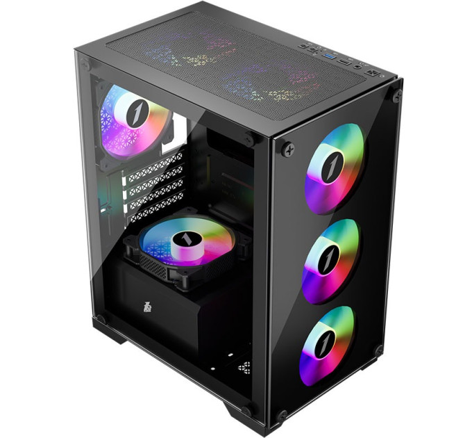 1stPlayer Корпус 1stPlayer X2-M-BK-4F1-PS-600FK-EU Black 600W