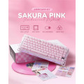 GravaStar Клавіатура механічна GravaStar Mercury K1 80keys, GravaStar x Kailh Cheery Pink, EN, BT/WL/USB, Sakura Pink