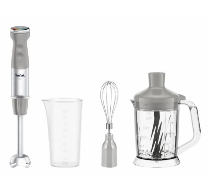 Tefal HA Блендер Tefal заглибний Quickchef+ 1000Вт, 3в1, чаша-800мл, чопер-1000мл, турборежим, сріблясто-сірий