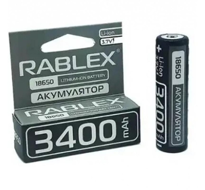 Rablex Акумулятор Rablex 18650 Li-Ion 3400mAh (без захисту)