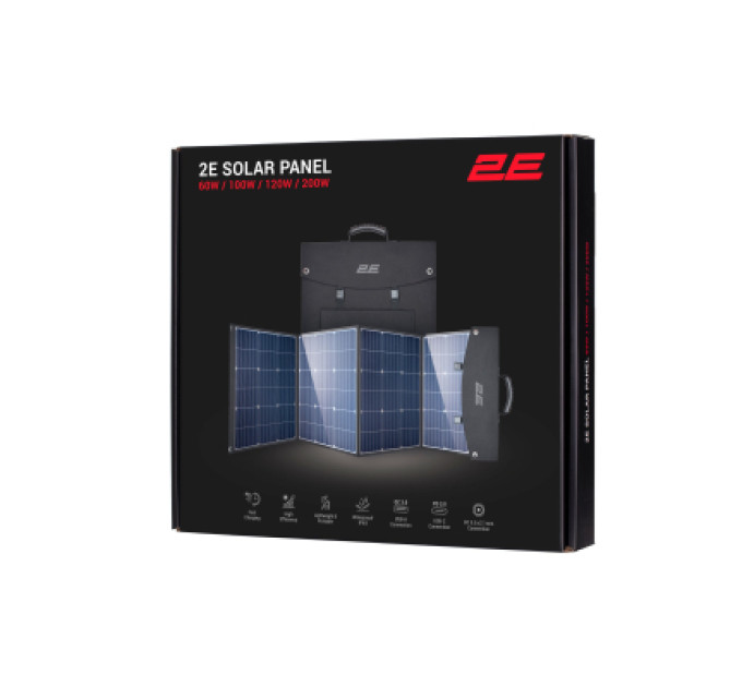 2E Портативна сонячна панель 2E 120W charger, DC, USB-С PD18W, USB-A 24W (2E-LSFC-120)