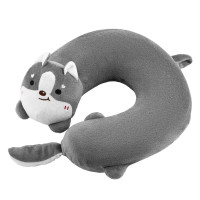 Подушка для шиї ARDESTO Travel Grey Cat 28х28см, поліуретанова піна, сірий