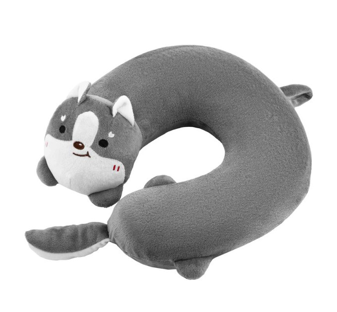 ARDESTO Textiles Подушка для шиї ARDESTO Travel Grey Cat 28х28см, поліуретанова піна, сірий