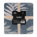 ARDESTO Textiles Плед ARDESTO Leonardo 150х200см, 50% бавовна, 30% поліестер, 20% акрил, листя, синій