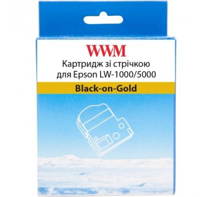 Стрічка для принтера етикеток WWM для Epson LW-1000/5000 36mm х 8m Black-on-Gold (WWM-SM36Z)
