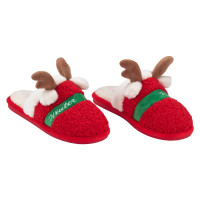 Взуття домашнє ARDESTO Christmas 36/37 розмір, 100% поліестер, підошва 100% гума, червоний