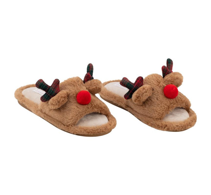 ARDESTO Textiles Взуття домашнє ARDESTO Christmas 38/39 розмір, 100% поліестер, підошва 100% гума, коричневий