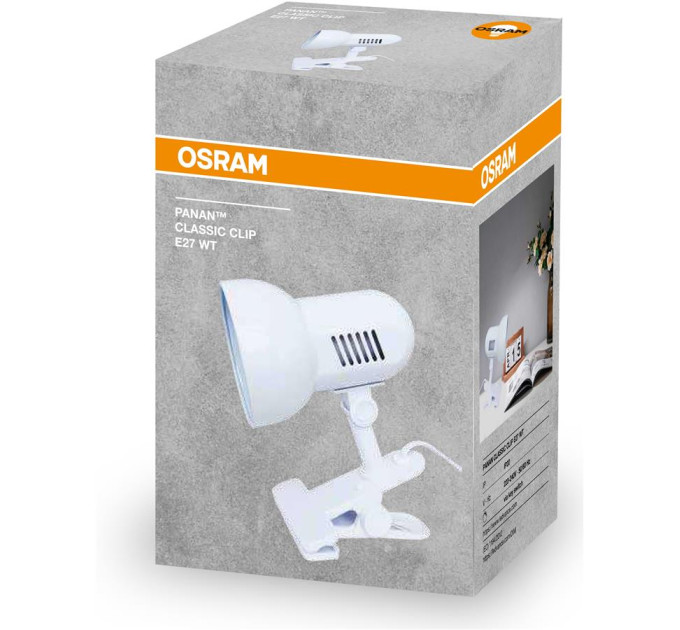 Osram Лампа настільна OSRAM Panan CLASSIC CLIP E27, білий