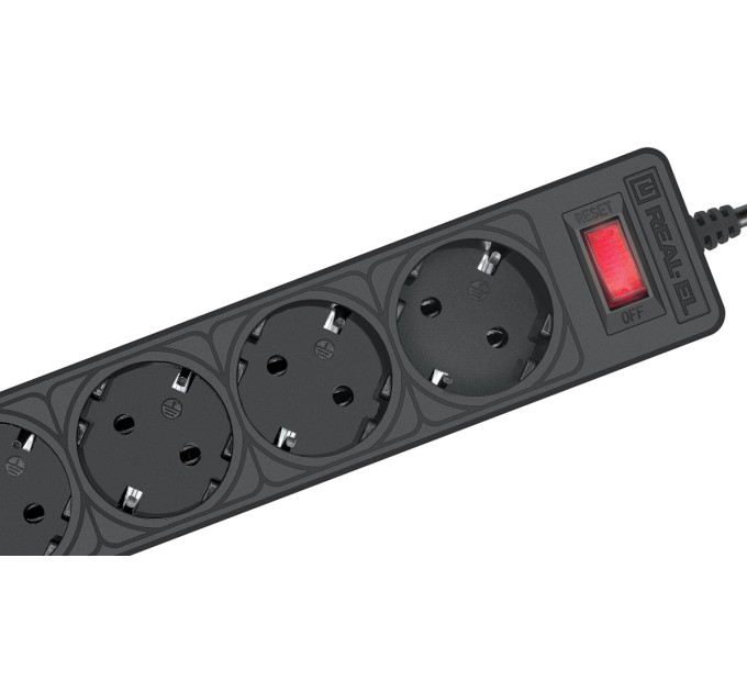 REAL-EL Фільтр живлення REAL-EL RS-Protect 505 5 м Black (EL122300046)