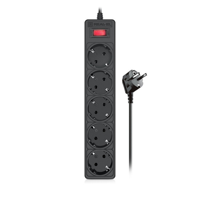 REAL-EL Фільтр живлення REAL-EL RS-Protect 505 5 м Black (EL122300046)