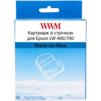 Стрічка для принтера етикеток WWM для Epson LW-400/700 6mm х 8m Black-on-Blue (WWM-SC6B)