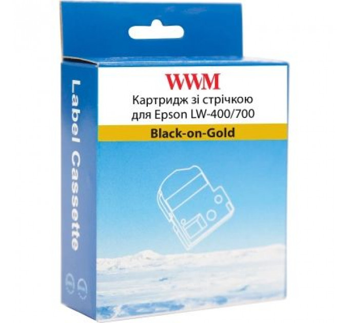 Стрічка для принтера етикеток WWM для Epson LW-400/700 6mm х 8m Black-on-Gold (WWM-SM6Z)