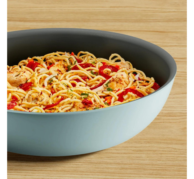 Tefal Kitchenware Сковорода ВОК Tefal Halo EUCALYPTUS, 26см, алюміній, бакеліт, сірий