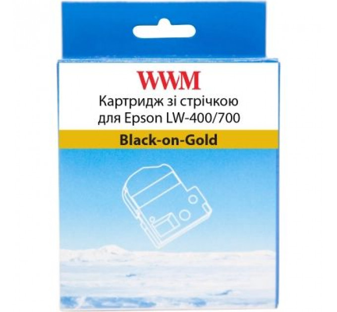 Стрічка для принтера етикеток WWM для Epson LW-400/700 6mm х 8m Black-on-Gold (WWM-SM6Z)