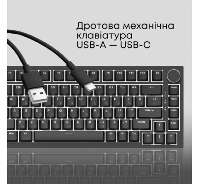 Ajazz Клавіатура Ajazz AK820 Red Switch USB-C UA Black (AK820-R-B)