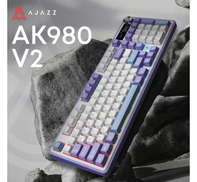 Ajazz Клавіатура Ajazz Maillard V2 Maillard Switch Wireless/Bluetooth/USB UA Purple/White/Blue (AK980-V2-M-PWB)