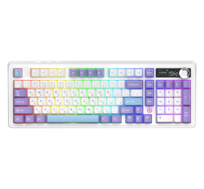 Ajazz Клавіатура Ajazz Maillard V2 Maillard Switch Wireless/Bluetooth/USB UA Purple/White/Blue (AK980-V2-M-PWB)