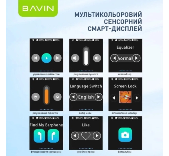 BAVIN Навушники BAVIN BAVIN-81 Hi-Res LCD Tough White (HB-BA-81-WH)