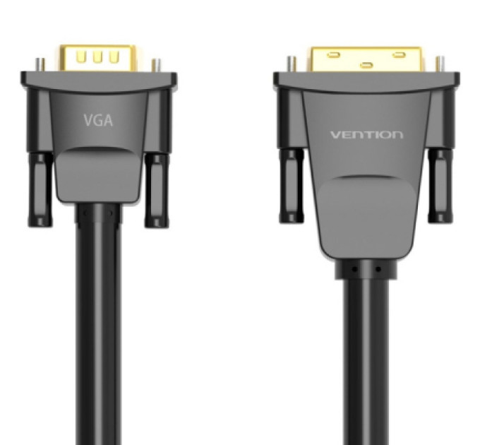 Vention Кабель мультимедійний DVI M to VGA M 1.5m 24+1pin black Vention (EABBG)