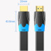 Vention Кабель мультимедійний HDMI M to HDMI M 0.5m V2.0 4K60Hz PVC flat black Vention (AAKBD)