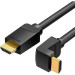 Vention Кабель мультимедійний HDMI M to HDMI M 1.5m V2.0 4K60Hz 90° corner PVC black Vention (AARBG)