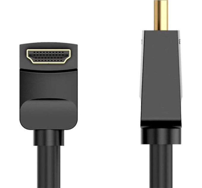 Vention Кабель мультимедійний HDMI M to HDMI M 1.5m V2.0 4K60Hz 90° corner PVC black Vention (AARBG)
