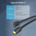 Vention Кабель мультимедійний HDMI M to HDMI M 1.5m V2.0 4K60Hz 90° corner PVC black Vention (AARBG)