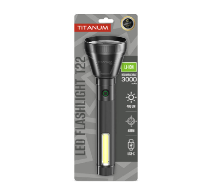 TITANUM Ліхтар TITANUM 400Lm Black (TLF-T22)